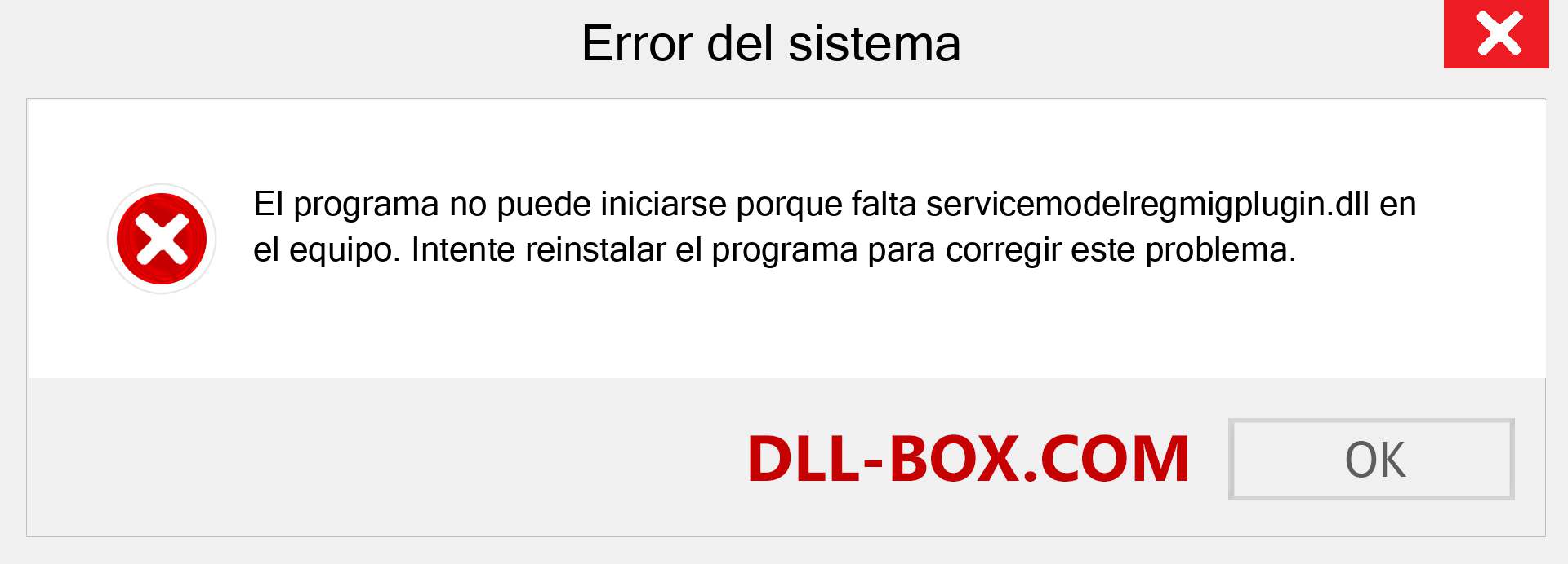 ¿Falta el archivo servicemodelregmigplugin.dll ?. Descargar para Windows 7, 8, 10 - Corregir servicemodelregmigplugin dll Missing Error en Windows, fotos, imágenes